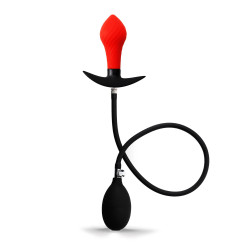 Rude Rider Inflatable Butt Plug Black/Red With Steel Ball Inside (T9126)