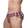 2Eros Print V10 Swim Brief Retro Red (T9656)