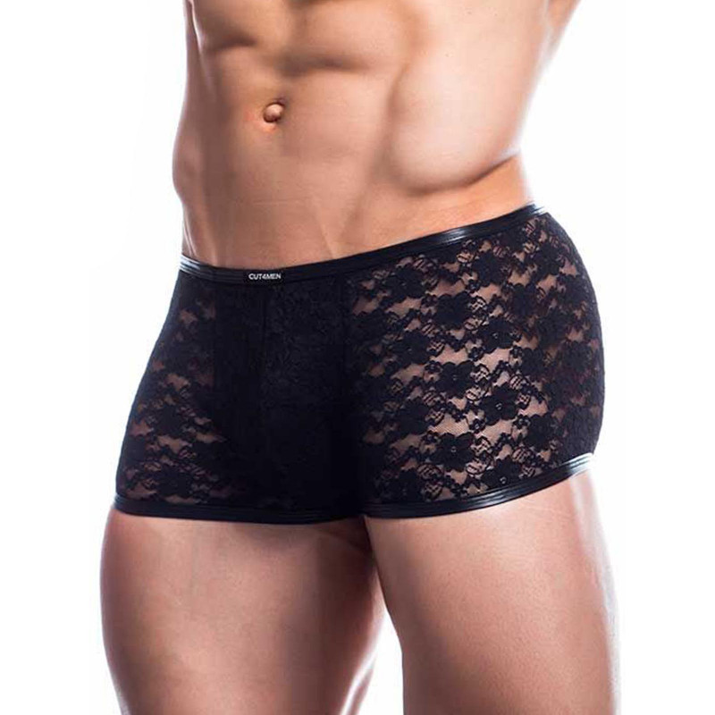 Cut4Men Trunk L4CE Underwear Black Leather (T9703) Cut4Men Trunk L4CE Underwear Black Leather (T9703)