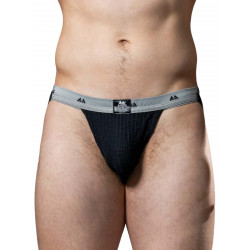 MM The Original Swimmer/Jogger Jockstrap Underwear Black/Grey 1 inch (T6218)