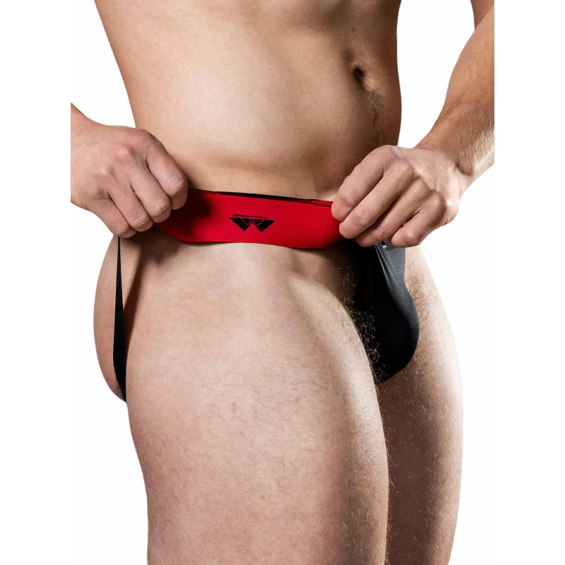 MM The Original Jockstrap Underwear Special Edition REVERSIBLE Black/Red 2 inch (T9773)