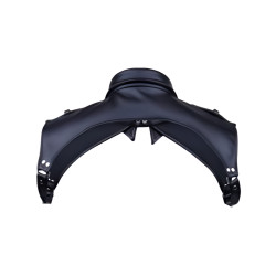 Leatherette Collar Harness Black One Size (T7737) Leatherette Collar Harness Black One Size (T7737)