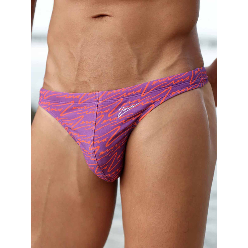 2Eros V80 Signature Print Swim Thong Purple (T11110)
