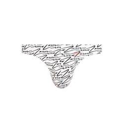 2Eros V80 Signature Print Swim Thong White (T11111)
