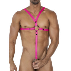 H4RNESS by C4M - C-Ring Crossed Harness Hot Pink (T11186)