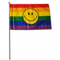 Regenbogenflagge / Rainbow Flag Smiley 30 x 45 cm
