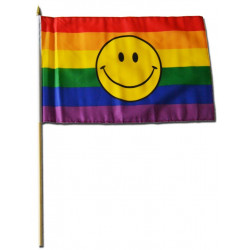 Regenbogenflagge / Rainbow Flag Smiley 30 x 45 cm (T4716)