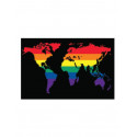 Rainbow World Flag Aufkleber / Sticker 5.0 x 7,6 cm / 2 x 3 inch