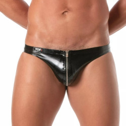 TOF Paris Vinyl Zipped Mini Brief Underwear Black (T12148)