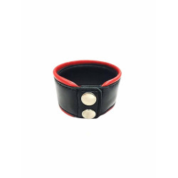 Rouge Leather Wrist Band Black/Red (T11646)