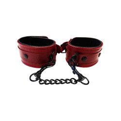 Rouge Leather Ankle Cuffs Anaconda Print Burgundy/Black (T11367)