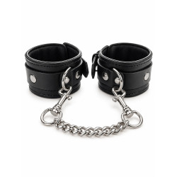 Rouge Padded Leather Wrist Cuffs Black (T11315)