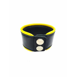 Rouge Leather Wrist Band Black/Yellow (T11649)