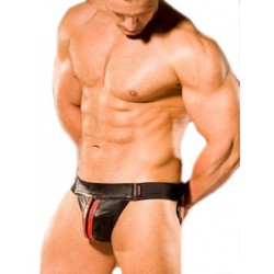 Colt Leather Zip Jock - Red (T0023)